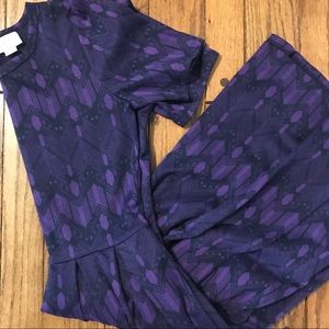Lularoe Amelia Dress XS purple black geometric
